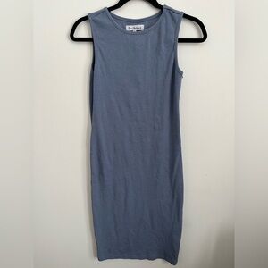 Rose Maternité Maternity Breastfeeding May Sleeveless Dress - Ribbed Blue - XS